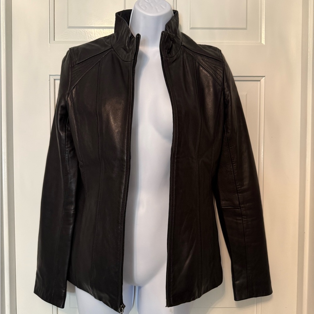 DKNYC Women's Black Leather Jacket